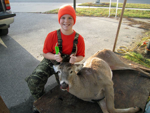 Young hunter Tom Lucas - first ever deer!